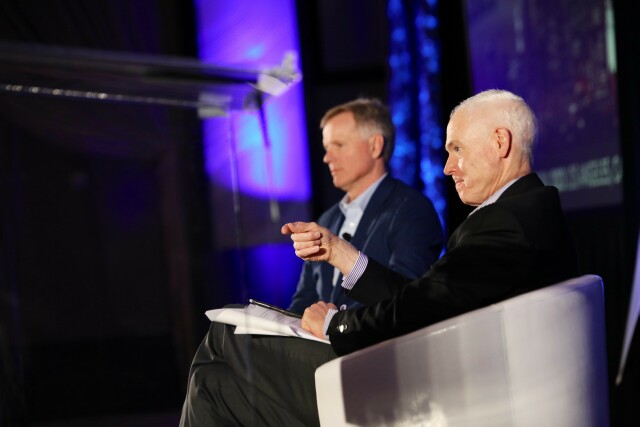 Cover image for  article: Jim Collins and MFM Chair Dave Bestler Answer MFM Conference Attendees' Small Group Questions