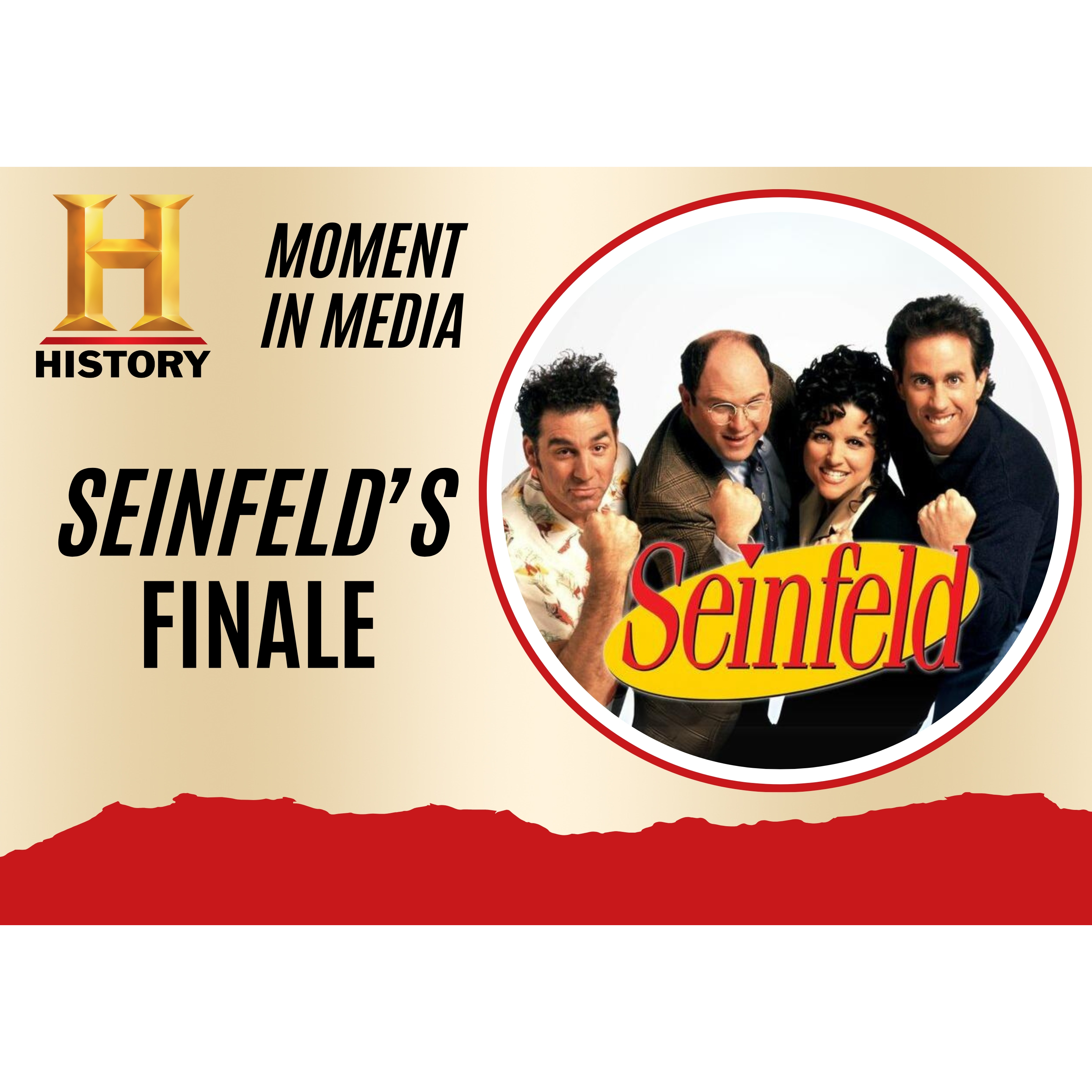 Cover image for  article: HISTORY's Moment in Media: "Seinfeld's" Finale